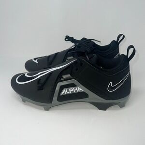 Nike Alpha FB6834-001 Mens Black Gray White Football Cleats Lace Up Logo Size 13